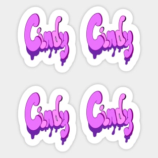 Top 10 best personalised gifts Cindy purple drips personalised personalized custom name Pack of 4 Cindy Sticker